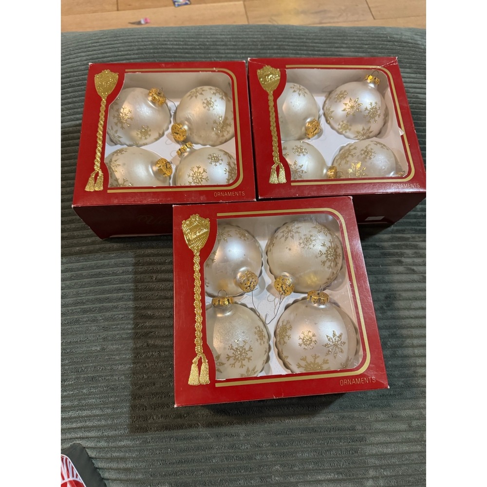 Krebs Victoria Collection Ornaments‎ Snowflake Design Set of 12 Christmas Tree